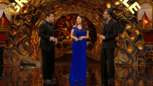 Salman Khan, Madhuri Dixit and Suneil Shetty.