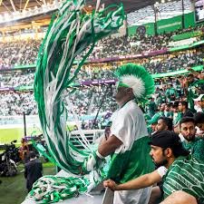 Saudi Arabia’s fan looks disappointed 