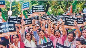 BJP protest against AAP in Delhi 