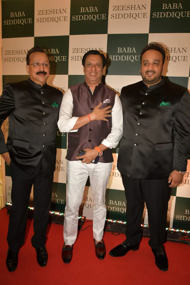 Director Madhur Bhandarkar also posed with Baba and Zeeshan Siddique